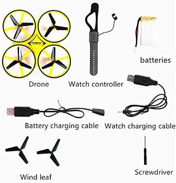 UNO1RC Quadcopter UAV RC Quadcopter Hand Sensor Drone Rechargeable,2.4G Gesture Control Drone Aircraft With Watch Controlled, 360°Rotating, Led Light, Best Christmas Day Gift For Kid