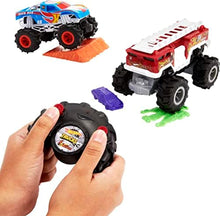 UNO1RC Wheels RC Monster Trucks 2-Pack, 1 Race Ace & 1 HW 5-Alarm in 1:24 Scale, Full-Function Remote-Control Toy Trucks