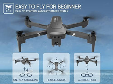 UNO1RC NH760 Drones with 1080P HD Camera for Adults, WIFI FPV Live Video, Foldable Drones for Kids Beginners, Headless Mode, Altitude Hold, RC Quadcopter Toys Gifts with Speed Adjustment, 3D Flips