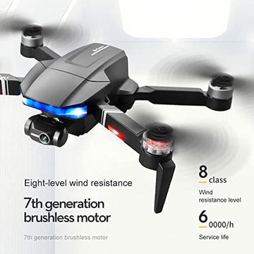 UNO1RC 4K HD Camera Brushless RC Drone Foldable Remote Control Drone GPS Positioning One-button Return 4-axis Aircraft 4 Ch Intelligent Follow RC Aircraft Double Battery Standby