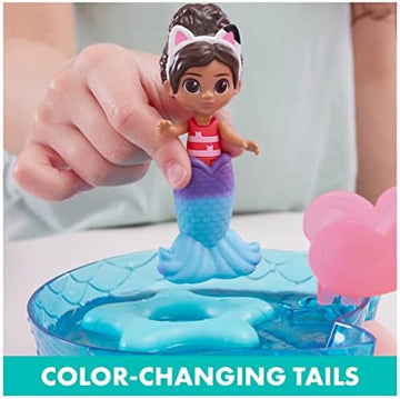 UNO1RC Dollhouse, Purr-ific Pool Playset with Gabby and MerCat Figures, Color-Changing Mermaid Tails and Pool Accessories Kids Toys for Ages 3 and Up