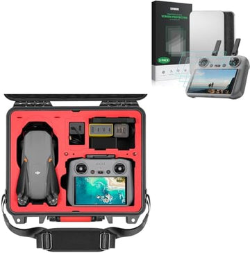 UNO1RC P330-A3 Waterproof Hard Carrying Case and DJI RC 2 Screen Protector for DJI Air 3 Drone Series-Bundle