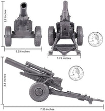 UNO1RC Classic Marx US Military HOWITZERS Silver-Gray 3pc Plastic Army Men Field Artillery