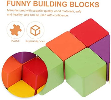 UNO1RC 60pcs Color Building Blocks Squares Kid Toy Stacking Toy Educational Toys Kids Toys Toy for Kids Children's Toys Puzzle Toys Kids Building Blocks Kids playset Pupils Wood Plate Box