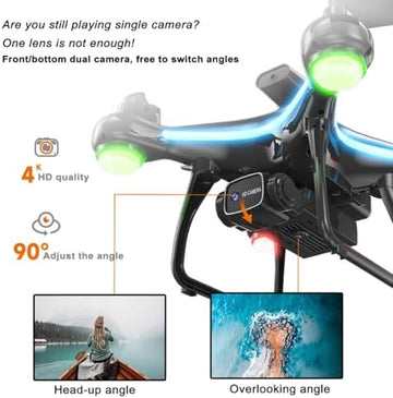 UNO1RC RC Drone, RC Drone With HD Camera, 360° Obstacle Avoidance, Automatic Hover, Voice Control, One-button Takeoff/landing, Waypoint Flight, Foldable RC Quadcopter, Children's Toy