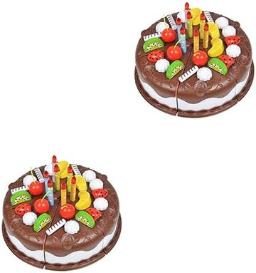 UNO1RC 74 pcs Simulation Birthday Cake kidcraft playset Kids playset Childrens Toys Toy for Kids Cake kit Food Fruits Cake Cut Cake Toy Simulation Cake Kids Cake Cutting DIY Toy self Made