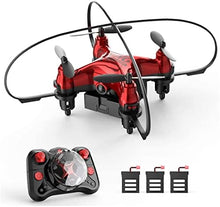 UNO1RC HT02 Mini Drone for Kids Beginners, Easy Pocket RC Quadcopter with Altitude Hold, 3D Flips, 3 Speed Modes, 3 Batteries, Headless Mode, Protection Guards and Emergency Stop, Gift for Boys Girls