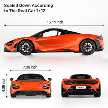 UNO1RC Remote Control Car, McLaren Rc Cars Officially Licensed 1/12 Scale 7.4V 900mAh Toy Car with 12km/h Fast Model Car Headlight for Adults Kids Boys Age 6-12 Year Birthday Ideas Gift Orange