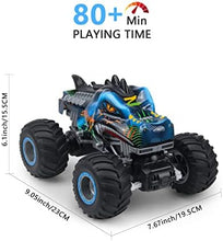 UNO1RC Remote Control Dinosaur Car, 2.4GHz All Terrain Remote Control Monster Truck, RC Dinosaur Monster Car, Spray Music Monster Truck RC Cars for Boys 4-7 8-12 and Girls