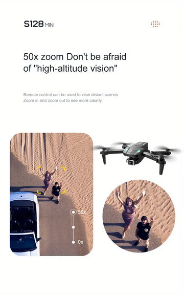 S128 Mini Drone 4K HD Camera Three-sided Obstacle Avoidance Air Pressure Fixed Height Professional Foldable Quadcopter Toys