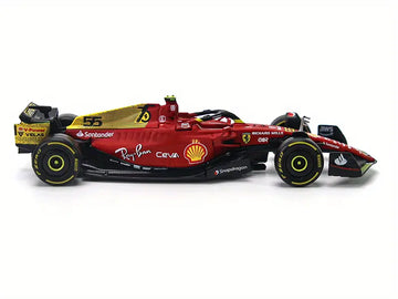 Burago 1:43 2022 Ferrari 75th Anniversary F1-75 #16 Leclerc Ferrari 75th Anniversary   F1-75 #55 Sainz Alloy Luxury Vehicle Diecast Cars Model Toy ,Collection Gift