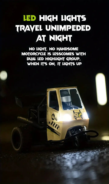 Tricycle Motorcycle LED Light High Speed Shock Absorption Wear-resistant RC Car Is Suitable For All Terrain Off-road Vehicle Gifts