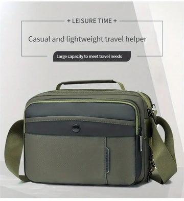 Men's Casual Outdoor Large Capacity Messenger Bag, Lightweight Square Bag