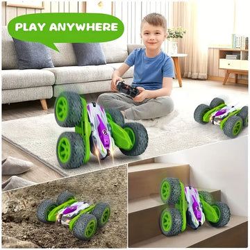 Remote Control Car For Kids Stunt Car For Boys Girls With Double Sided 360° Flips And 2.4 Ghz High Speed RC Stunt Car With LED, 4WD Off Road Truck Toys For 4+ Year Old Children