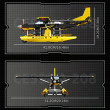 JIESTAR High Tech Cessna 208 Caravan Amphibious Type Plane Twin-rotor Helicopter Aircraft Airplane AV-8II Harrier Attack Aircraft Moc Bricks Technical Model Building Blocks Boys Toys