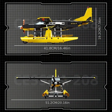 JIESTAR High Tech Cessna 208 Caravan Amphibious Type Plane Twin-rotor Helicopter Aircraft Airplane AV-8II Harrier Attack Aircraft Moc Bricks Technical Model Building Blocks Boys Toys