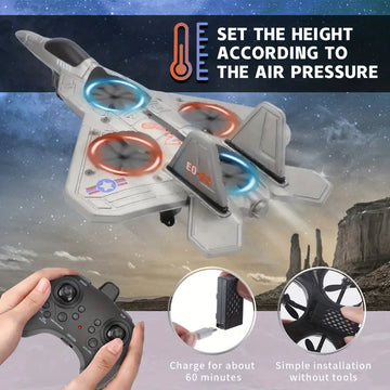 T.V.V Fashy Hobby RTF Toy RC Airplanes For Beginners, Stunt Fighter Jet Remote Control Plane Drone For Kids, F22 Raptor RC Plane Jet For Kids Toys