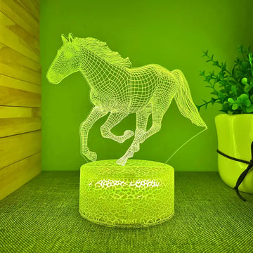 1pc Creative 3D Night Light, Galloping Horse Shape USB Atmosphere Desk Lamp With Touch Button, 6.22"x5.78"