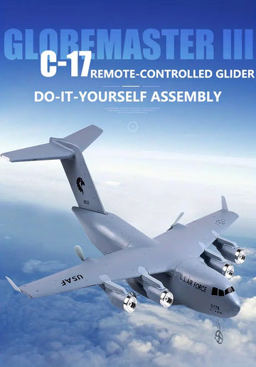 Remote-controlled Aircraft C17 Large Transport Aircraft For Children, DIY Model For Primary School Students, Fighter Anti-fall Foam Glider Toys For Boys