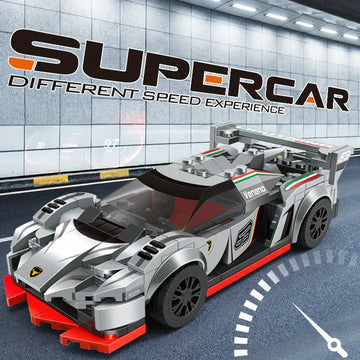 Super Racing Sport Car Mini Model, Car Building Blocks, Red Car City Creative Bricks Toy, Technical Education Toys For Children Gifts