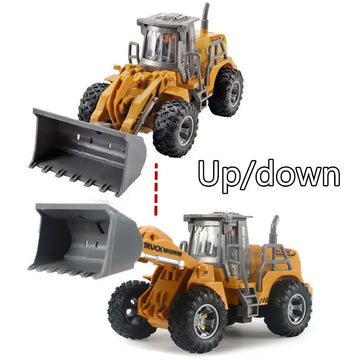 Electric Remote Control Engineering Car With Lights, USB Charging Version, Remote Control Bulldozer Digging, Children's Toy Model Car