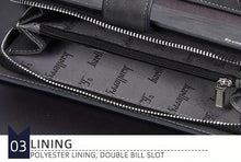 Men's Casual Frosted PU Leather Long Wallet With Card Slots, Zipper Buckle Clutch Wallet