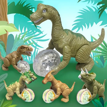 New Jurassic Toys For Boys And Girls, Electric Dinosaur With Light Tyrannosaurus Rex, Children's Music Triceratops Wrist Dragon Toy Crawling Car