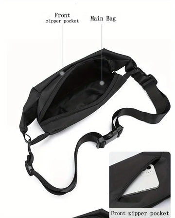 Men's Waterproof Chest Bag Oxford Fabric Diagonal Zipper Backpack For Outdoor Riding