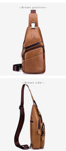 Men's Leather Chest Bag - Fashionable, Wear-Resistant & Large Capacity for Sports & Messaging