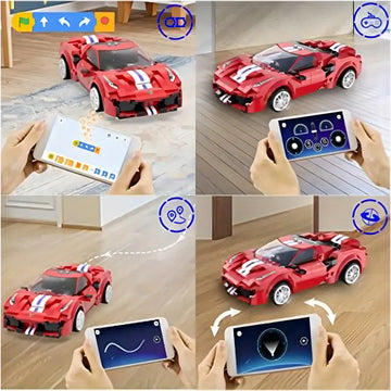 488 Remote & APP Controlled Racing Car Building Toys,STEM Toys Boys & Girls,Sports Race Car Model Build Blocks STEM Kit, 306PCS Educational Toy For Girls Boys