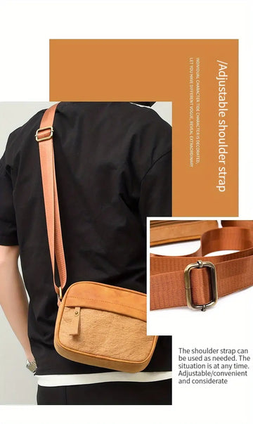 [WEIXIER] Men's Casual Simple Large Capacity Messenger Bag, Trendy Shoulder Bag