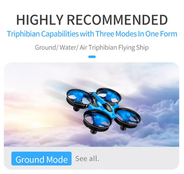 3 In 1 Water, Land And Air Remote Control Toy Aircraft Hovercraft Four-rotor UAV Multiple Play Methods Super Fun Outdoor And Indoor Toys For Boys/girls