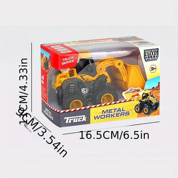 Alloy Engineering Vehicle, Dual Inertia Four-wheel Drive, Cross-country Climbing Excavator, Bulldozer, Road Roller, Transportation, Mixing Boy Toy Car