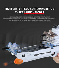 2in1 Aircraft Carrier Toy, Airplane Toy Set With Launcher, Toddler Toy Plane Fighter Jet Toy, Include 4 Pack Fighter Jet, 8 Pack Torpedo, Outdoor Toys For Kids Ages 3-8, Birthday Gift For Boys