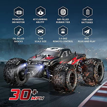 UNO1RC Rc Remote Control Cars Trucks, 1/16 Scale Hobby 4x4 Offroad Cars for Adults[Red][30+ MPH][Double Batteries+Charger][2.4 Ghz Controller],Monster Rc Cars Toys for Adult,Kid Boy Age 8-12 7-10