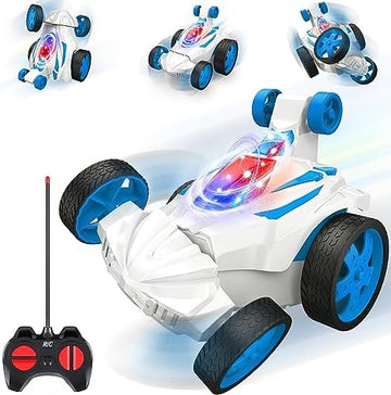 UNO1RC Control Car for Kids, RC Stunt Car with LED Headlights, Double Sided 360°Rolling Rolling Rotating Rotation, Outdoor RC Car Toy Birthday Gifts for Kids Age 3-8 Boys Monster Truck (Blue)