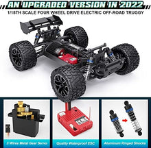 UNO1RC RC Cars Hailstorm, 36+KM/H High Speed 4WD 1:18 Scale Waterproof Truggy Remote Control Off Road Monster Truck with Two Rechargeable Batteries, RTR All Terrain Toys for Kids and Adult