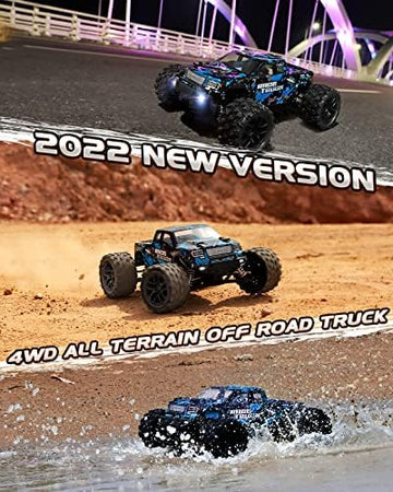 UNO1RC RC Cars 1/18 Scale 4WD Off-Road Monster Trucks with 36+KM/H High Speed, 2.4 GHz Remote-Controlled Electric All Terrain Waterproof Vehicles with Rechargeable Battery for Kids and Adults RTR