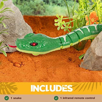 UNO1RC by Battat Remote Control Emerald Tree Boa - Electronic Snake Toy for Kids Ages 6+