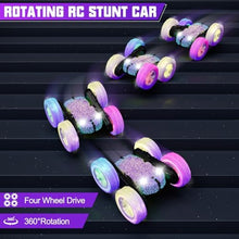 UNO1RC Control Car Stunt RC Cars, 4WD Rechargeable RC Truck with Headlights Wheel Lights, Double Sided 360 Flips Stunt Toy Car for Kids Boys Girls 6 Year Old Christmas Birthday Gift (Purple)