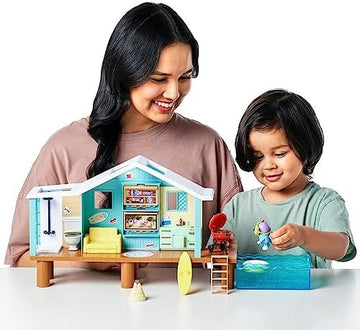 UNO1RC Beach Cabin Playset, with Exclusive Figure with Goggles. Includes 10 Play Pieces and Sticker Sheet