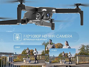 UNO1RC NH525 Foldable Drones with 1080P HD Camera for Adults, RC Quadcopter WiFi FPV Live Video, Altitude Hold, Headless Mode, One Key Take Off Kids or Beginners 2 Batteries, Upgraded Version