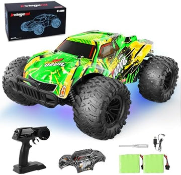 UNO1RC RC Cars 13 Inch Colorful Bodylight Remote Control Car for Boys 50+min Play with 2 Rechargeable Batteries, 20 km/h All Terrains Off Road RC Trucks Birthday Gift