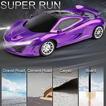 UNO1RC Control Car for Girls- RC Sport Racing for Kids Hobby Toy, Electric Power On Road High Speed Drift Model Vehicle with Led Headlight and Controller Rechargeable,Xmas Birthday Gifts Purple…