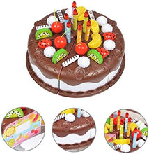UNO1RC 74 pcs Simulation Birthday Cake kidcraft playset Kids playset Childrens Toys Toy for Kids Cake kit Food Fruits Cake Cut Cake Toy Simulation Cake Kids Cake Cutting DIY Toy self Made