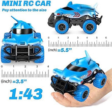 UNO1RC Control Car for Boys 2-5, RC Toys for 2 3 4 5 Year Old Boys, Shark Monster Truck Toy Vehicle,Mini 1:43 Scale Car Toys for Boys 3-5 Years Old Truck, Toy Cars Best Gift for Age 3 4 5 6 Kids