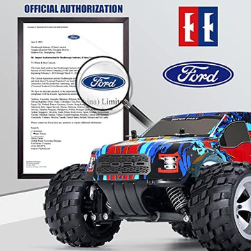 UNO1RC E Ford Raptor F150 Remote Control Car 20km/h Off Road RC Race Car with Rechargeable Battery Headlights High Speed RC Monster Trucks for Boys Girls Kids