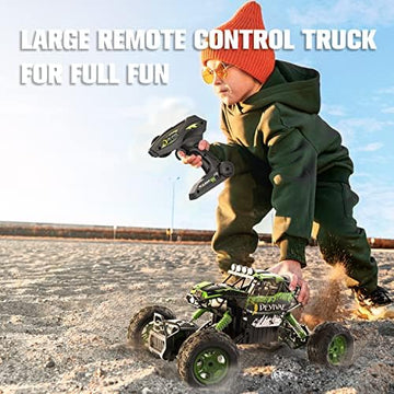 UNO1RC 1:12 Large RC Cars for Boys with Upgraded Lifting Function, 2.4GHz 4WD Remote Control Car Toy Gifts 20km/h Monster Truck for Kids, All Terrain RC Truck for 60Min Play(Green)