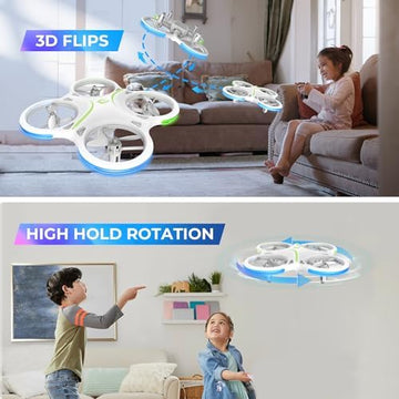 UNO1RC M28 Mini Drones for Kids and Beginners, Small LED RC Quadcopter with Headless Mode, Auto Hovering, 3D Flip, 3 Speed, Colorful LED Lights, 2 Batteries (15MINIS), Great Gift Toy for Boys and Girls