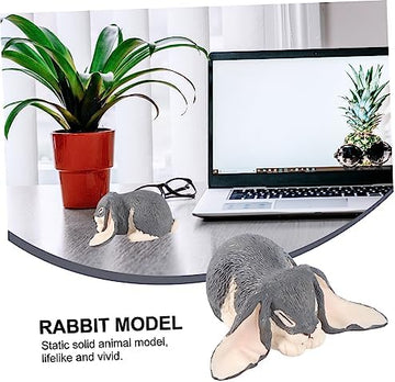 UNO1RC 3 pcs Jackrabbit Model Bunny Toys Figure Fairy Rabbit Figurines Easter Cupcake Toppers Mini Resin Animals Fairy Figurines kidcraft playset Craft Ornament Rabbit Decoration Plastic